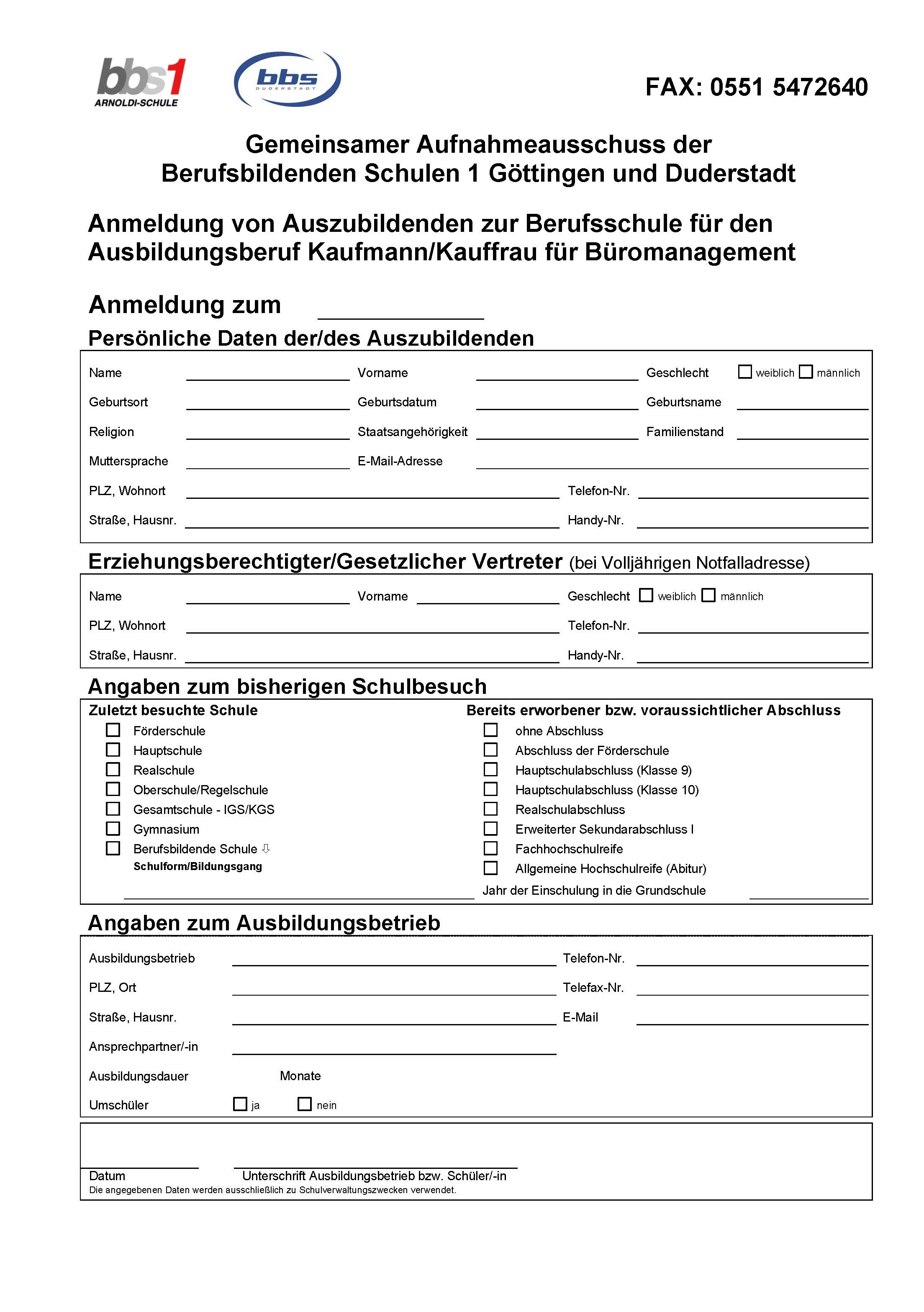 Allgemeine Information Zur Berufsschule