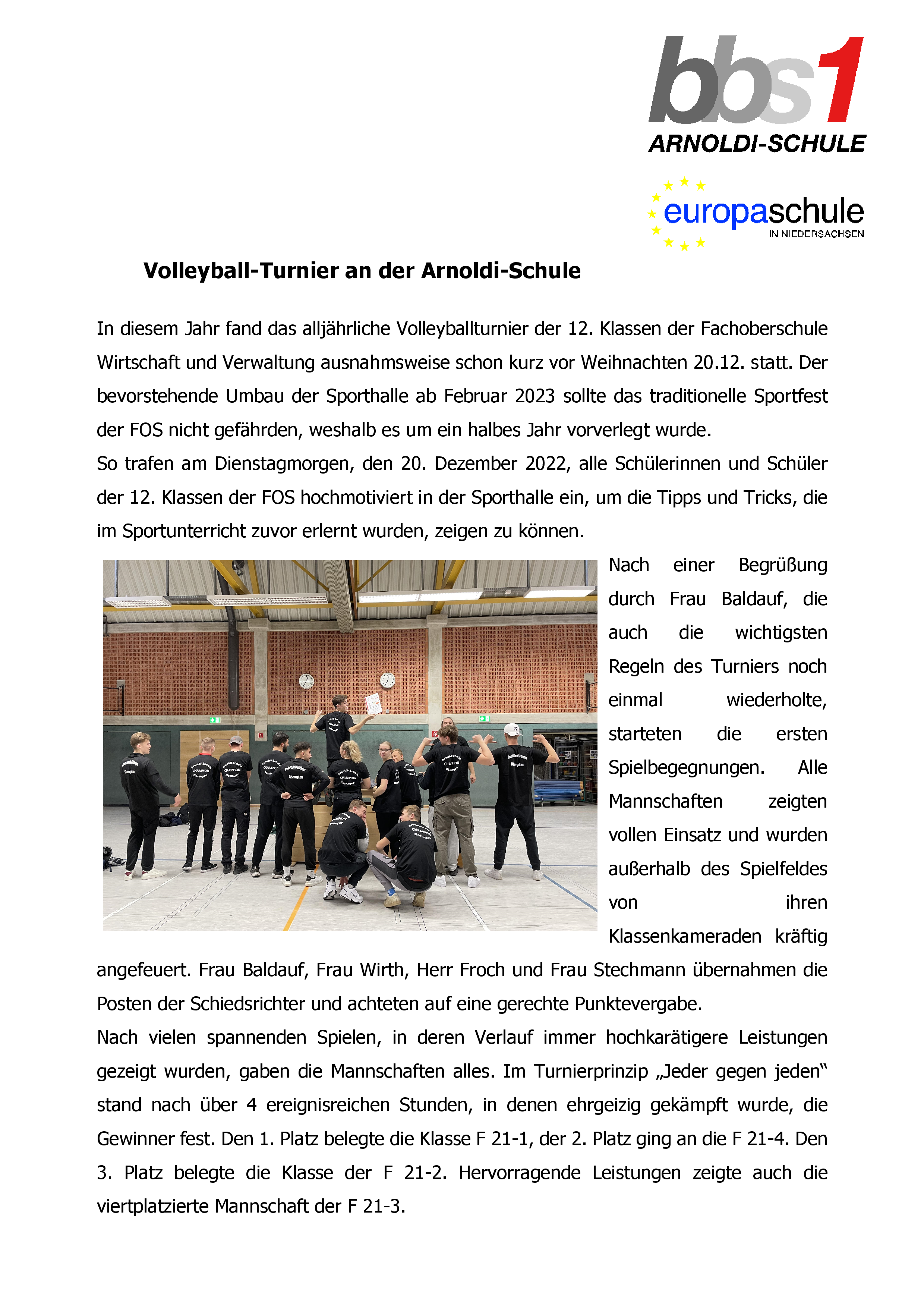 2022 12 20 Volleyballturnier FOS